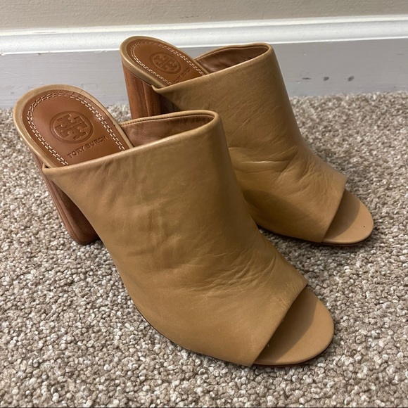 Tory Burch Raya mules womens size 8.5 sand in color - Picture 4 of 11